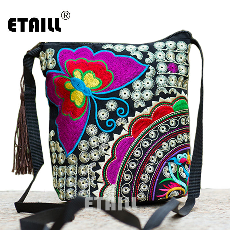 Small Symbol bag in embroidered fabric, luxury bag, handbag